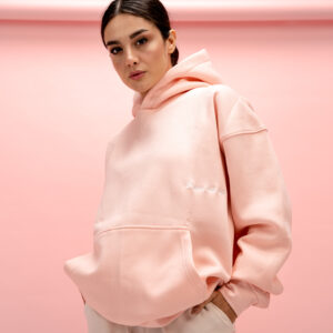 peach hoodie